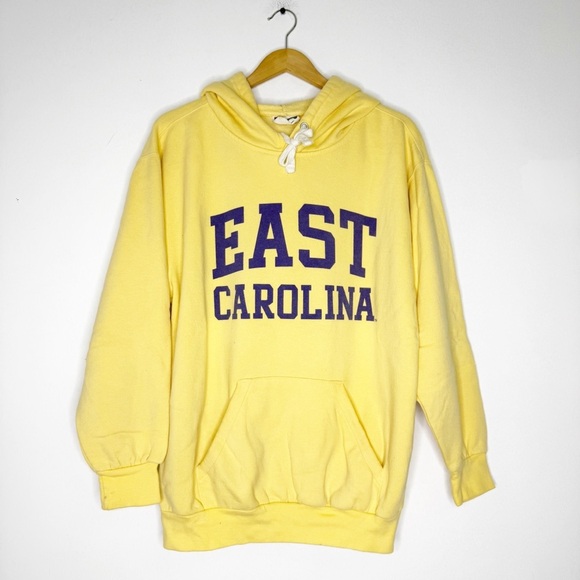 East Carolina University Hoodie Size Large Yellow MV Sport Vintage - Picture 2 of 5